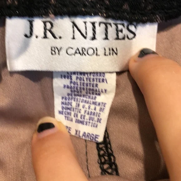 J.R. Nites Carol Lin Black Lace Blouse - Picture 3 of 4